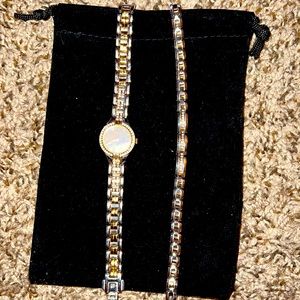 Citizens Eco-Drive two toned stainless steel watch and bracelet set for women